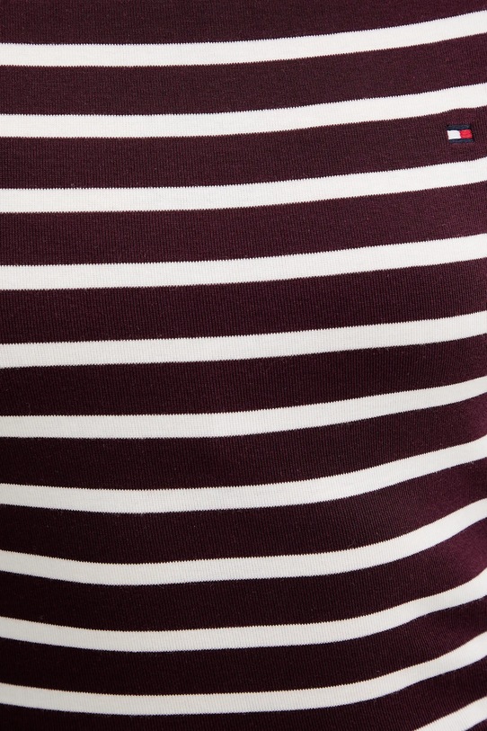 Bavlnené tričko s dlhým rukávom Tommy Hilfiger WW0WW40589 fialová