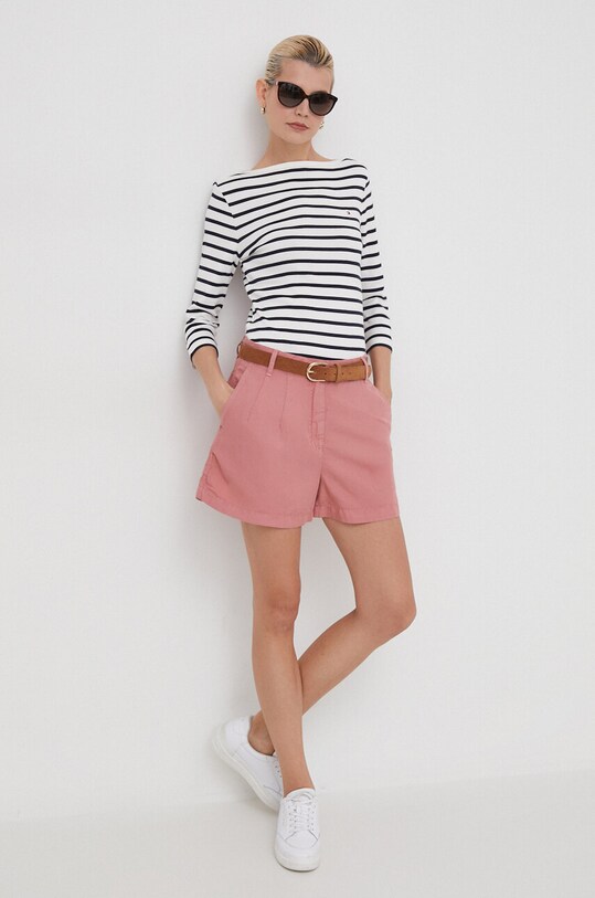 Бавовняний лонгслів Tommy Hilfiger WW0WW40589 темно-синій AA00