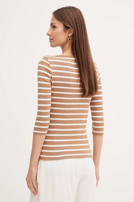 Odzież Tommy Hilfiger longsleeve bawełniany WW0WW40589 brązowy