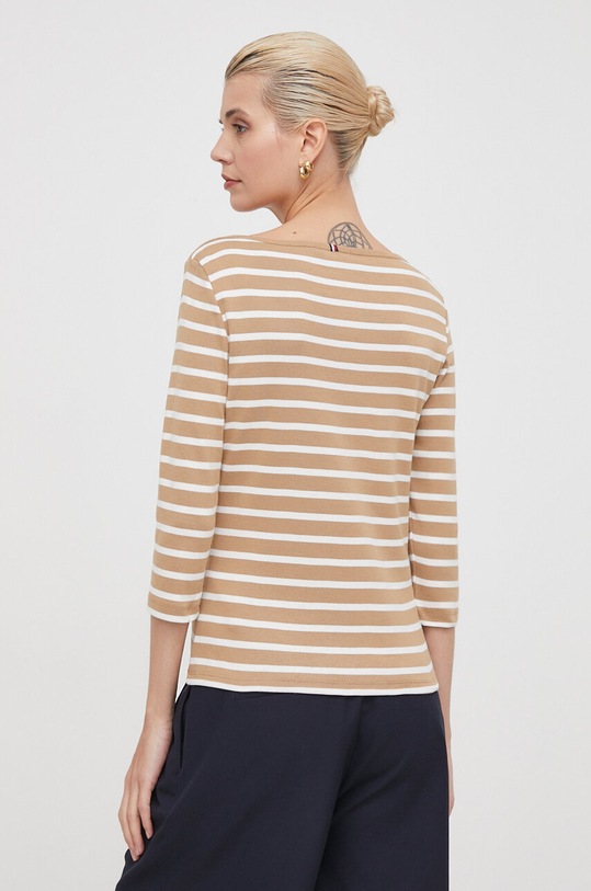 Odzież Tommy Hilfiger longsleeve bawełniany WW0WW40589 brązowy