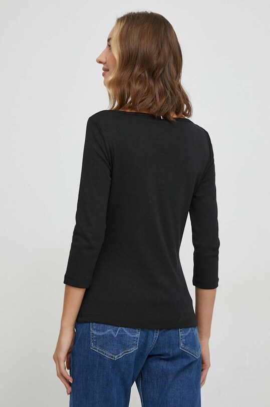 Одяг Бавовняний лонгслів Tommy Hilfiger WW0WW40589 чорний