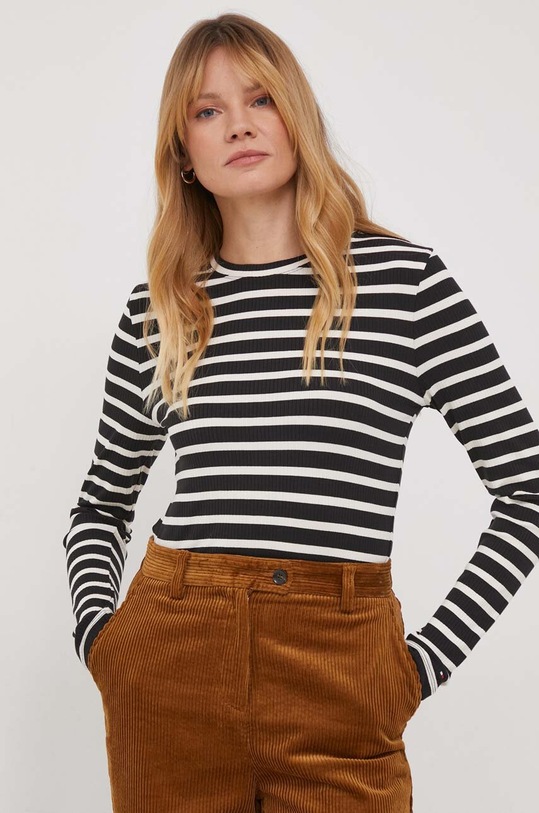 Tričko s dlouhým rukávem Tommy Hilfiger slim béžová WW0WW40592