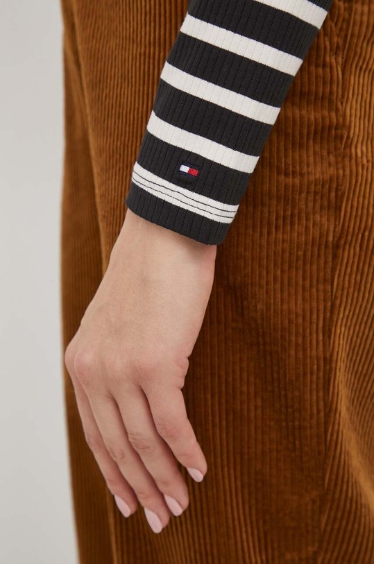 Tričko s dlouhým rukávem Tommy Hilfiger WW0WW40592 béžová