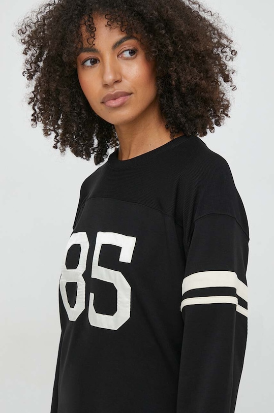 Tričko s dlouhým rukávem Tommy Hilfiger kulatý černá WW0WW40594