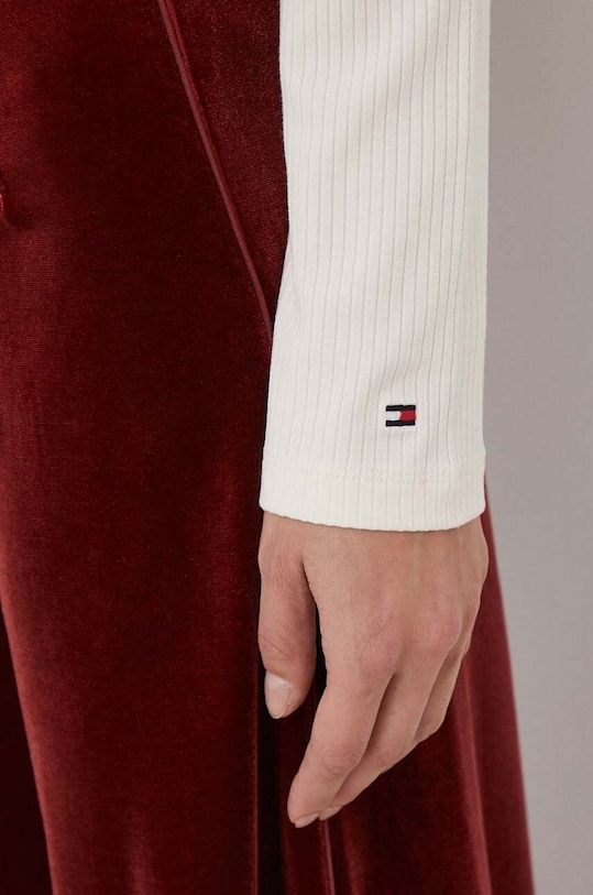 Tričko s dlouhým rukávem Tommy Hilfiger WW0WW41654 béžová