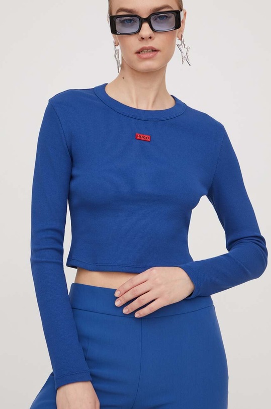 HUGO longsleeve 50508617 niebieski SS24