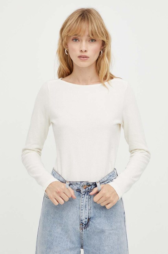 Marc O'Polo longsleeve bawełniany bawełna beżowy 311213252341