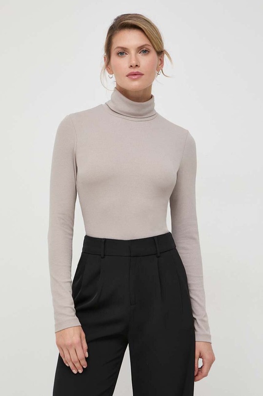 Marc O'Polo longsleeve z elastanem beżowy 310221152521