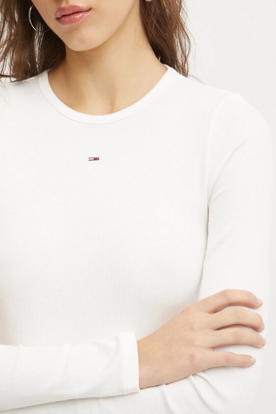 Tommy Jeans longsleeve DW0DW17387 alb