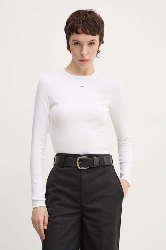 Лонгслів Tommy Jeans regular білий DW0DW17387