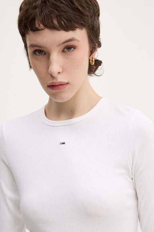 Μακρυμάνικο Tommy Jeans λευκό DW0DW17387