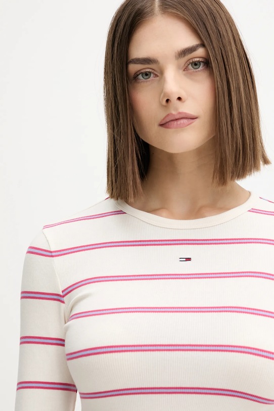 Tommy Jeans longsleeve beżowy DW0DW17387