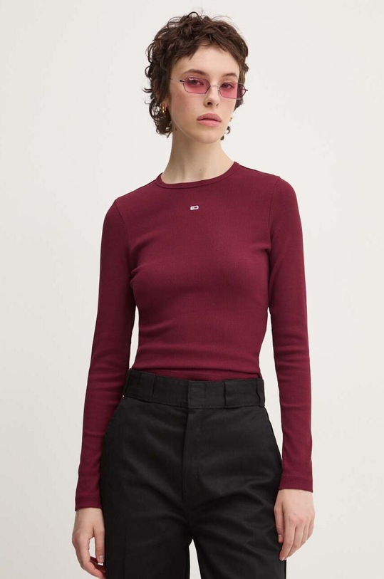 Лонгслів Tommy Jeans regular бордо DW0DW17387