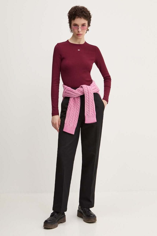 Лонгслів Tommy Jeans DW0DW17387 бордо SS25