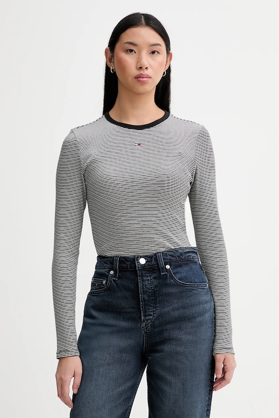 Tommy Jeans longsleeve czarny DW0DW17387