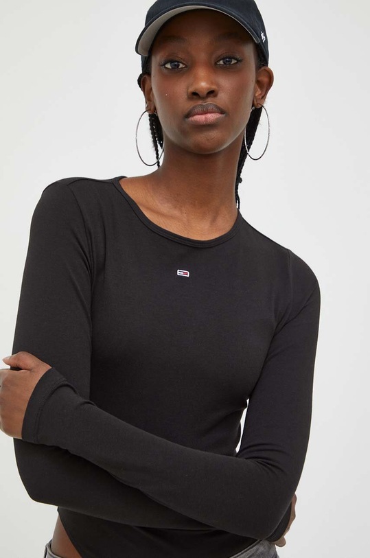 Body Tommy Jeans nášivka černá DW0DW17389