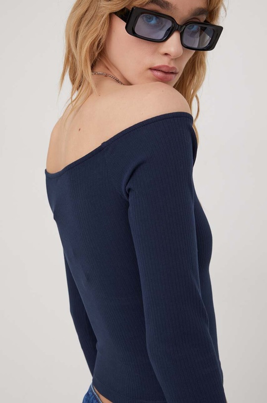 Tričko s dlouhým rukávem Tommy Jeans DW0DW17535 námořnická modř