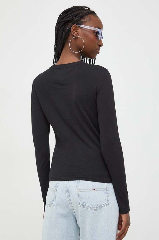 Odzież Tommy Jeans longsleeve bawełniany DW0DW17362 czarny