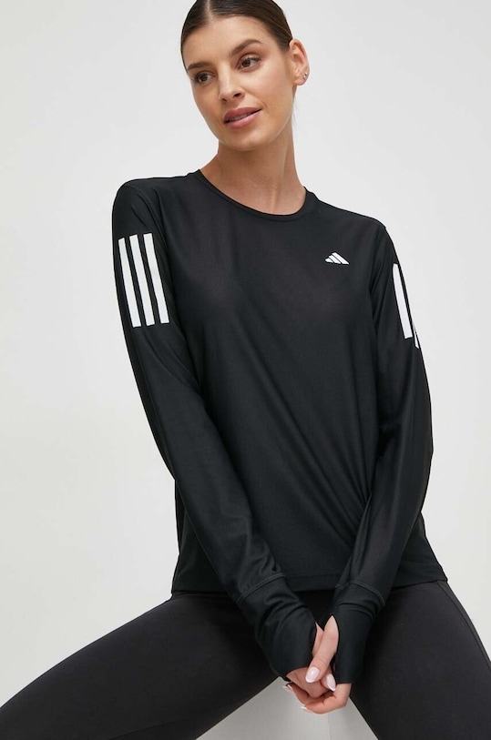 Лонгслів до бігу adidas Performance Own the Run regular чорний IN1568