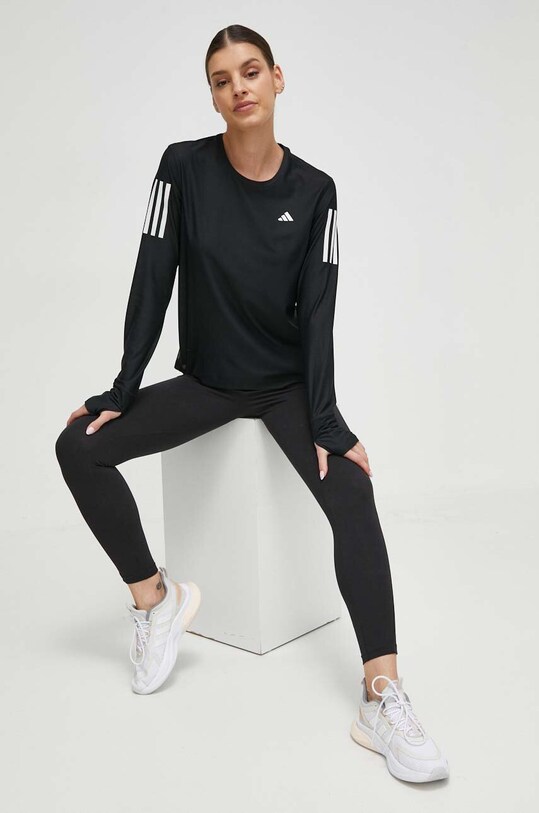 Лонгслів до бігу adidas Performance Own the Run IN1568 чорний SS25