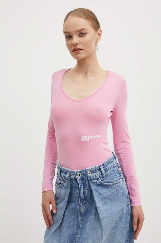 Karl Lagerfeld Jeans body 240J1710 rózsaszín