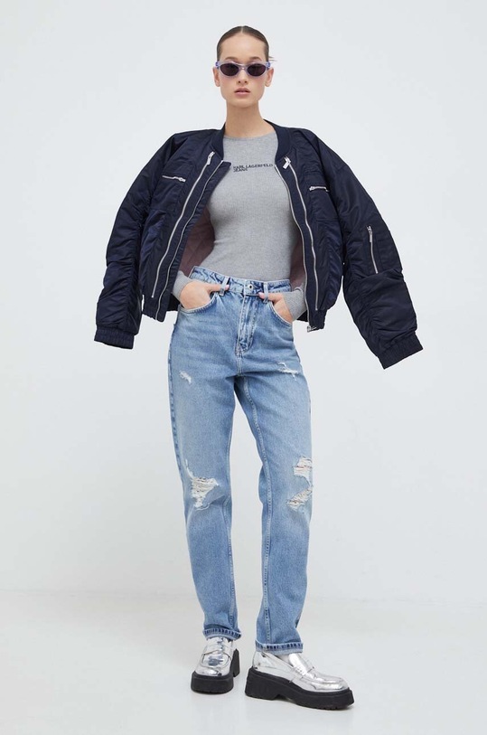 Karl Lagerfeld Jeans body 240J2003 szürke SS24