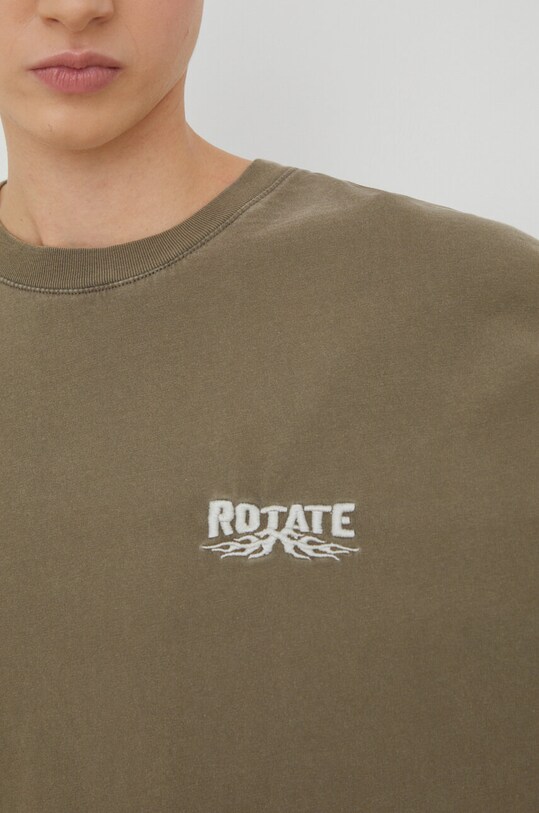 Βαμβακερή μπλούζα με μακριά μανίκια Rotate 7003552861 πράσινο