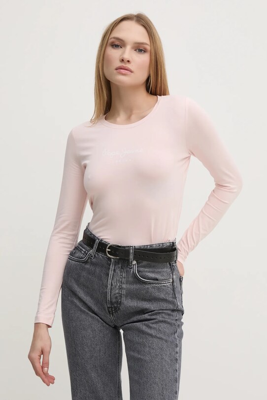 Pepe Jeans longsleeve print roz PL505203