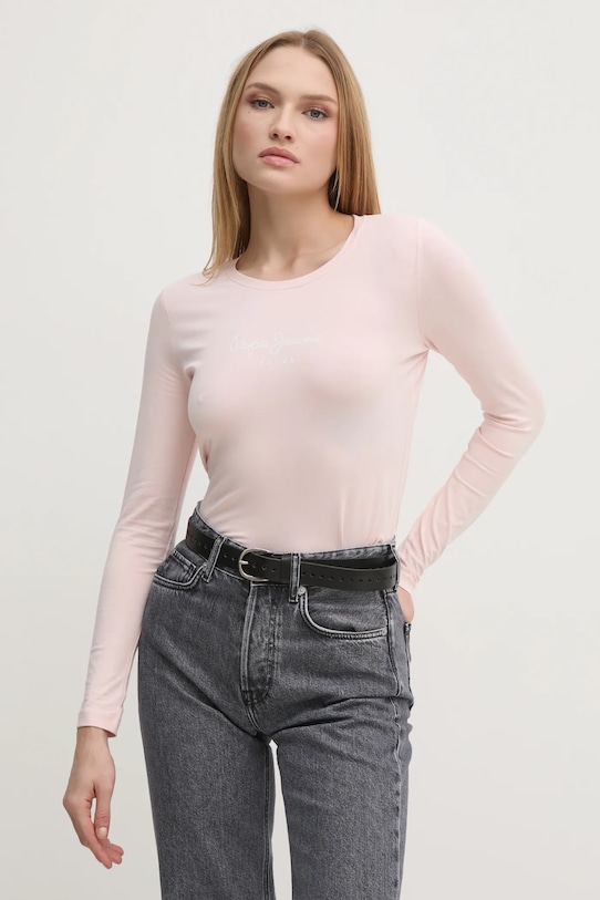 Лонгслив Pepe Jeans regular розовый PL505203