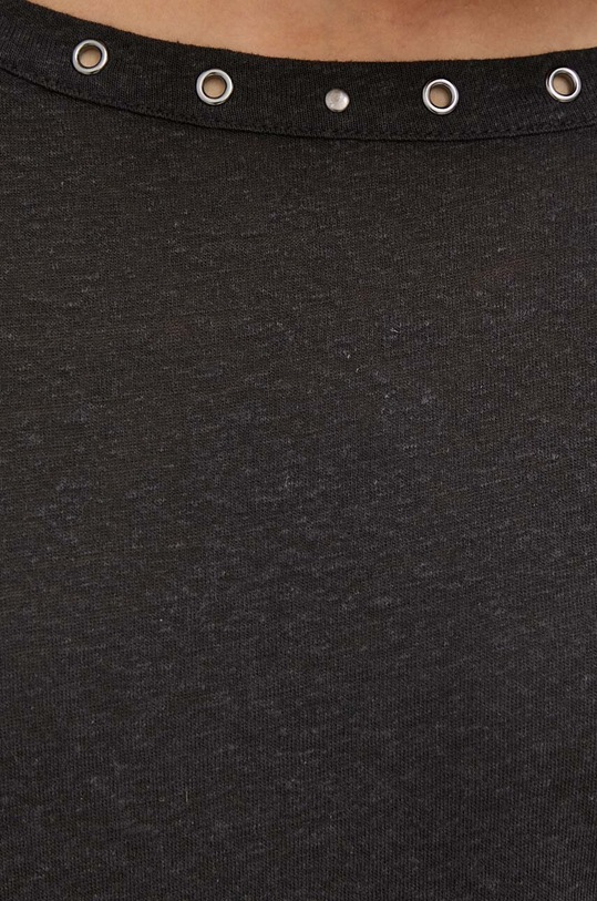 Pepe Jeans longsleeve din amestec de in PL505738 negru