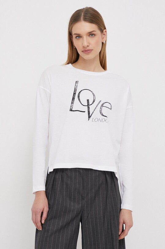 Bavlnené tričko s dlhým rukávom Pepe Jeans HARLEN biela PL505756