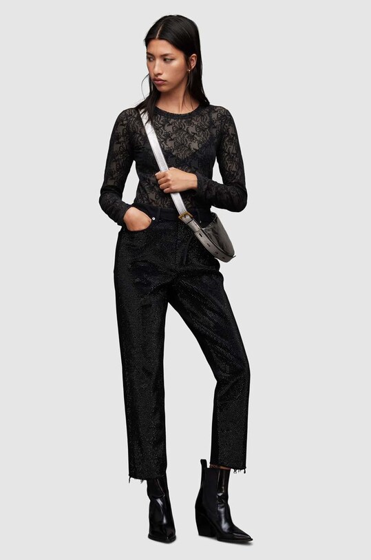 AllSaints hosszú ujjú Fran WM068Z fekete