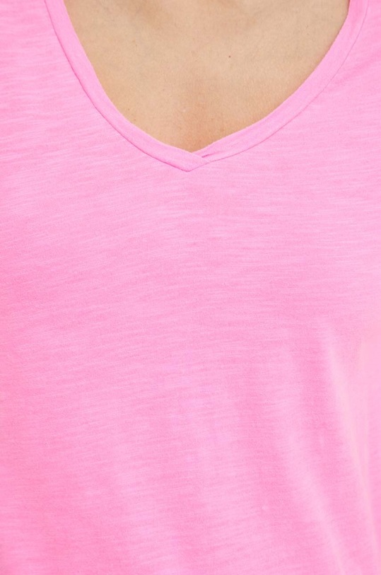 Tričko s dlouhým rukávem American Vintage T-SHIRT ML COL V JAC52VH23 růžová