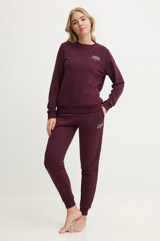 Tommy Hilfiger bluza lounge UW0UW04521 bordowy NC24
