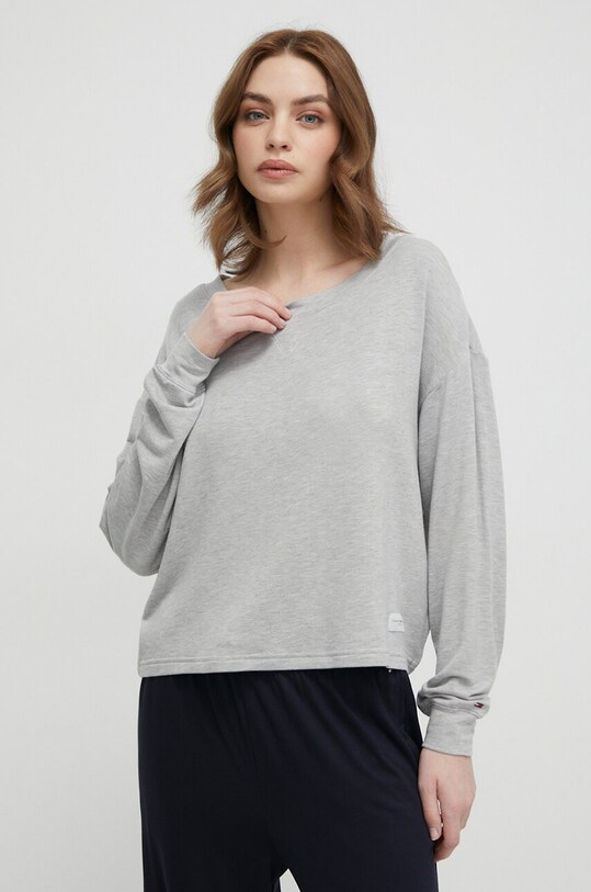 Tričko s dlhým rukávom Tommy Hilfiger relaxed sivá UW0UW05191
