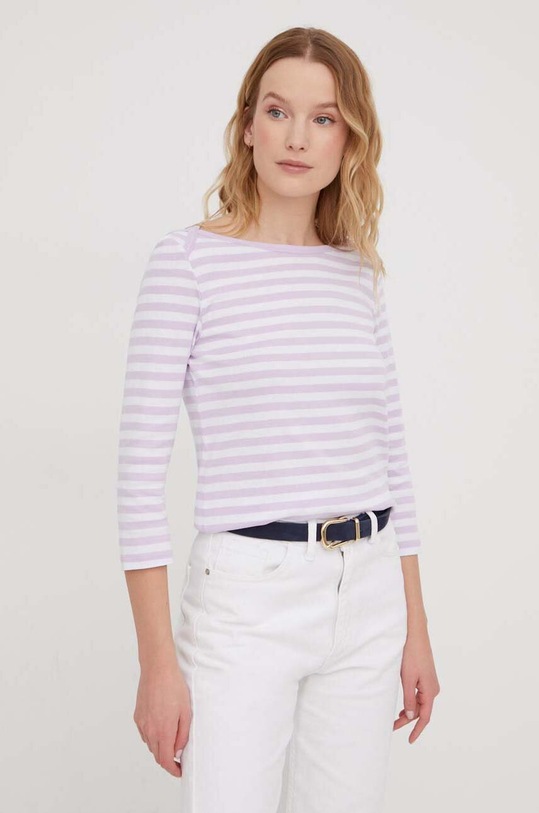 United Colors of Benetton longsleeve din bumbac violet 3OA6E16A1