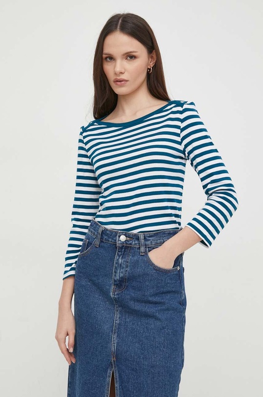 Bavlnené tričko s dlhým rukávom United Colors of Benetton regular tmavomodrá 3OA6E16A1