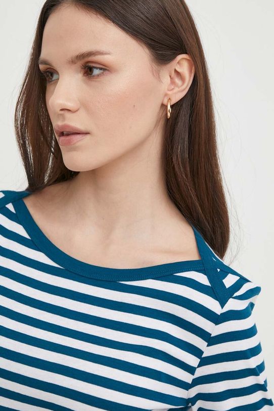 United Colors of Benetton longsleeve bawełniany granatowy 3OA6E16A1