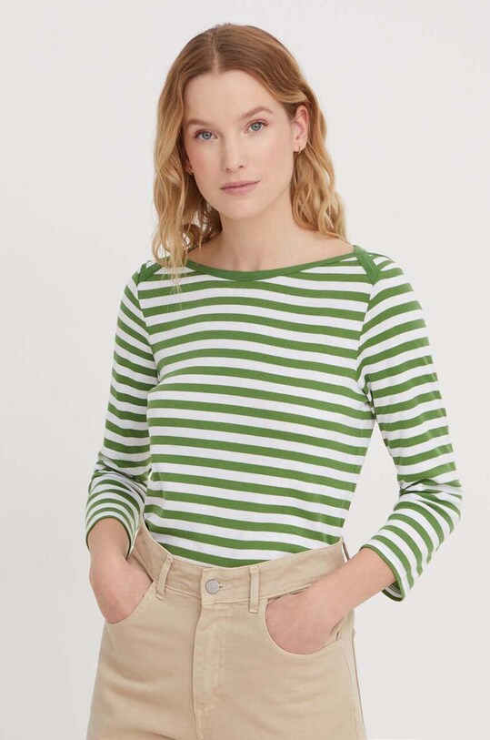 Бавовняний лонгслів United Colors of Benetton бавовна зелений 3OA6E16A1