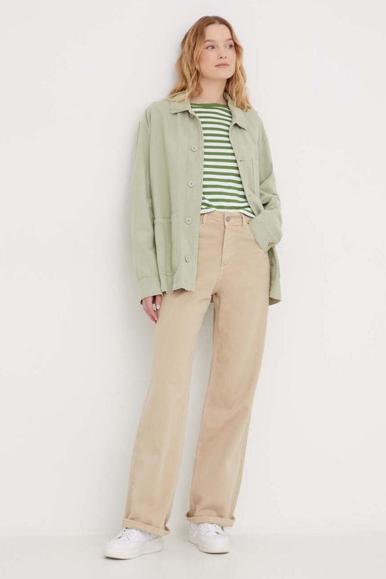 United Colors of Benetton longsleeve bawełniany 3OA6E16A1 zielony AA00