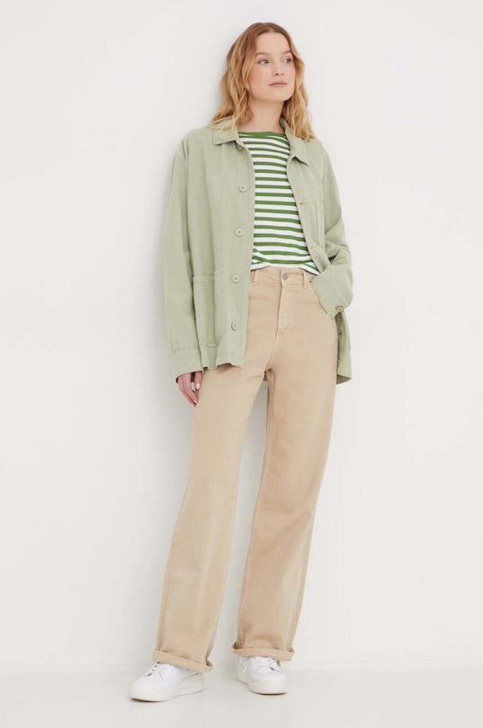 Хлопковый лонгслив United Colors of Benetton 3OA6E16A1 зелёный AA00