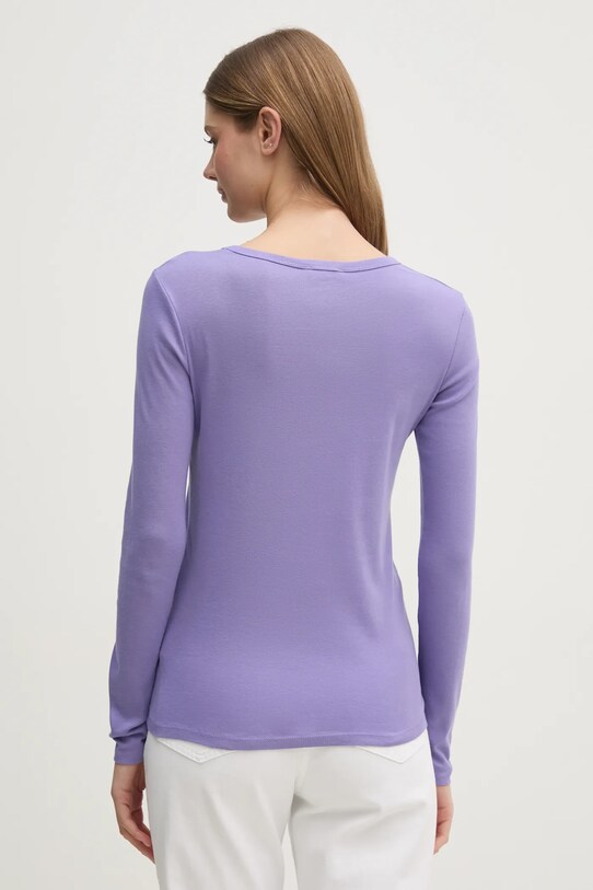 Одяг Бавовняний лонгслів United Colors of Benetton 3GA2E16G0 фіолетовий