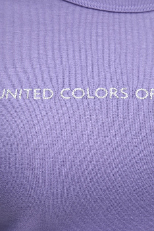 Bavlnené tričko s dlhým rukávom United Colors of Benetton 3GA2E16G0 fialová