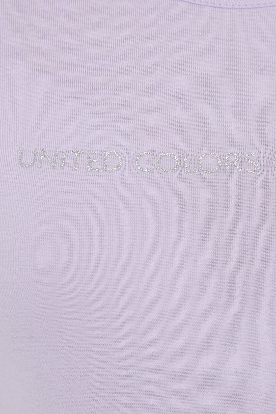 Bavlnené tričko s dlhým rukávom United Colors of Benetton 3GA2E16G0 fialová