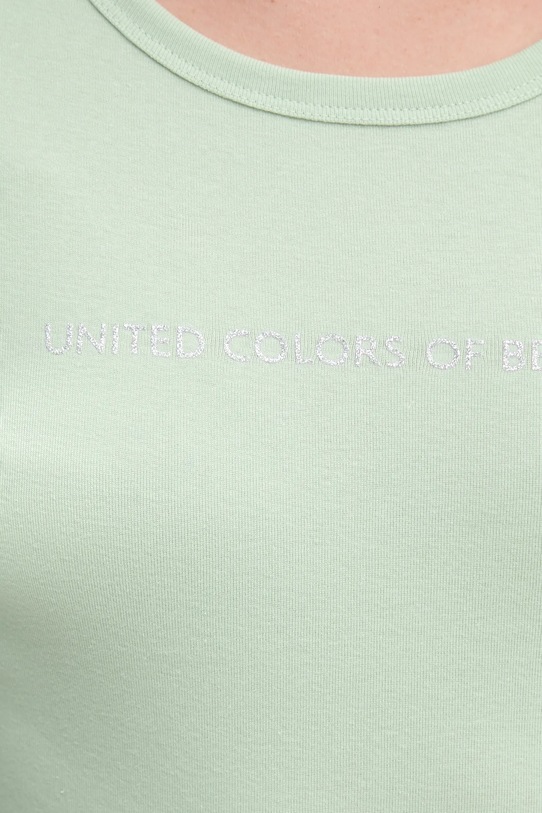 Памучна блуза с дълги ръкави United Colors of Benetton 3GA2E16G0 зелен