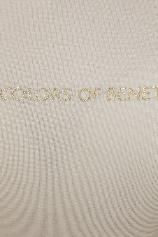 Бавовняний лонгслів United Colors of Benetton 3GA2E16G0 бежевий