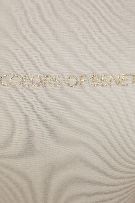 Bombažna majica z dolgimi rokavi United Colors of Benetton 3GA2E16G0 bež