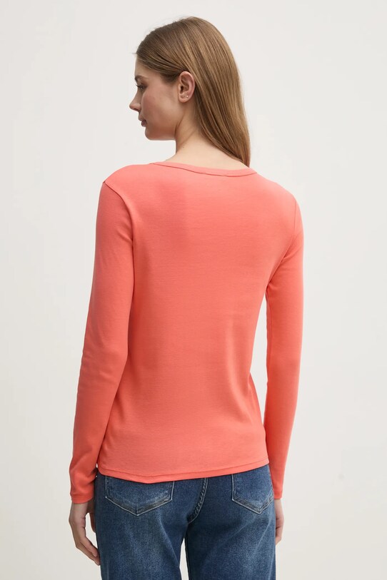 Одяг Бавовняний лонгслів United Colors of Benetton 3GA2E16G0 помаранчевий
