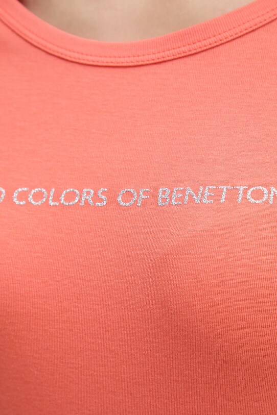 Бавовняний лонгслів United Colors of Benetton 3GA2E16G0 помаранчевий