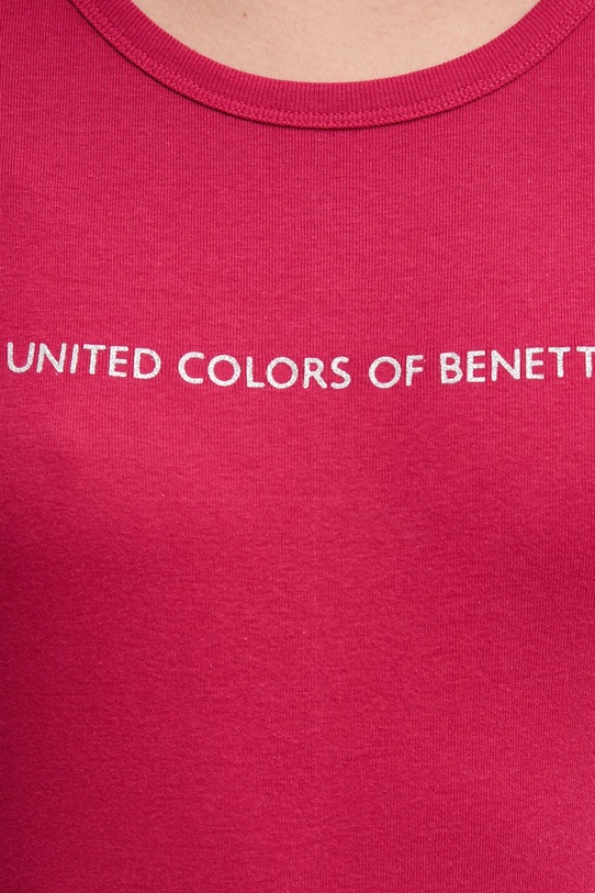 United Colors of Benetton top a maniche lunghe in cotone 3GA2E16G0 rosa